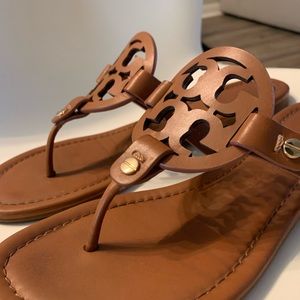 Tory Burch Miller Sandal in Vintage Vachetta Leather Size 7.5
